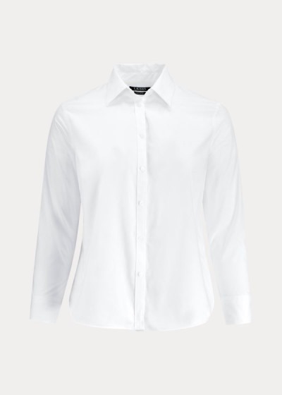 Camisa Ralph Lauren Mujer Blancos - Cotton Poplin - TFDEG0361